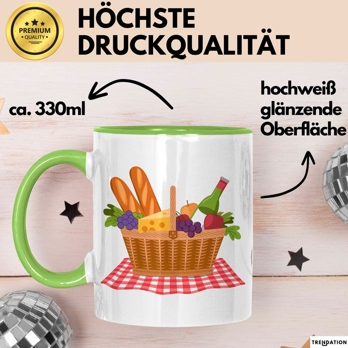Picknick Fan Tasse Geschenkidee für Draußen Essen Liebhaber Grün Trendation