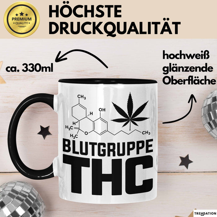Kiffer Blutgruppe Thc Gras Tasse Geschenk Cannabis Kiffer Geschenkidee