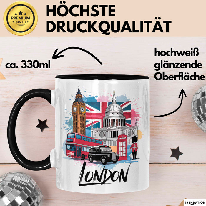 England London Tasse Geschenk Lustige Geschenkidee Spruch Schwarz Trendation