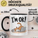 Katzen Tasse Geschenk Im Ok Lustige Geschenkidee Stress Burnout Schwarz Trendation