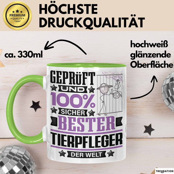 Tierpfleger Geschenk Lustiger Spruch für Tierpfleger Geschenkidee Bester Tierpfleger Der Welt Grün Trendation