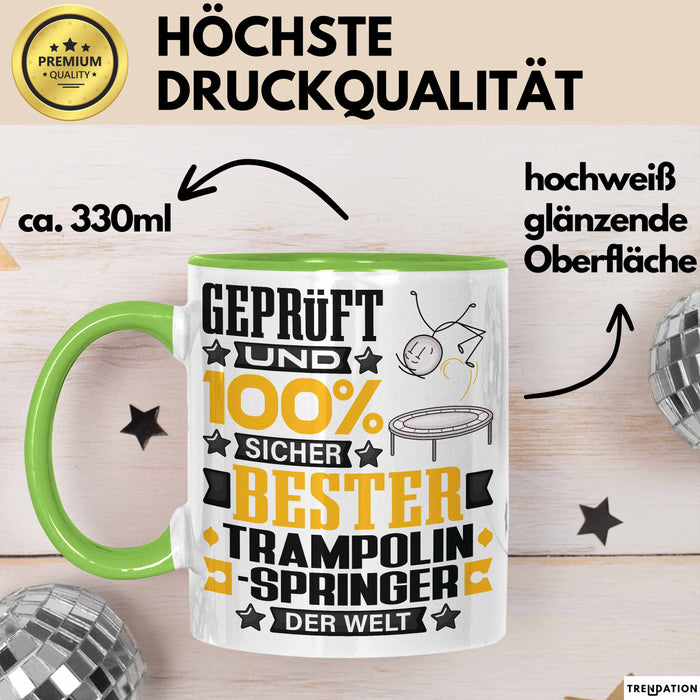 Trampolinspringer Geschenk Lustiger Spruch für Trampolinspringer Geschenkidee Bester Trampolinspringer Der Welt Grün Trendation