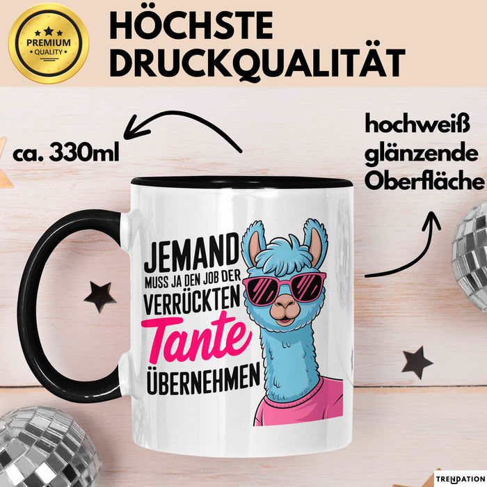 Tante Patentante Nichte Neffe Sarkasmus Tasse Becher Geschenk Lustige Geschenkidee Spruch Den Job Der Verrückten Tante Trendation