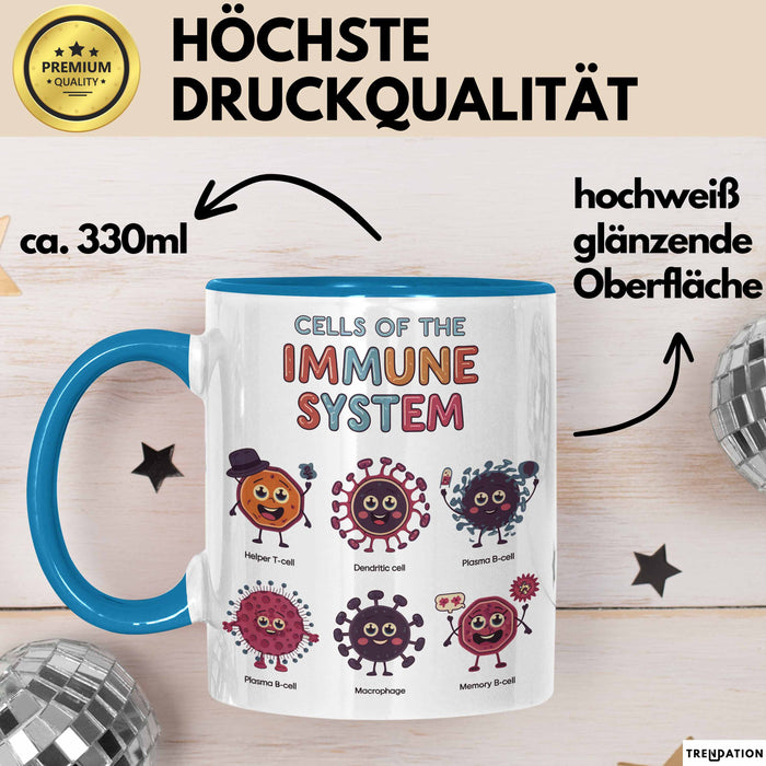 Biologe Tasse Geschenk Zellen Des Immunsystems Geschenkidee Blau Trendation