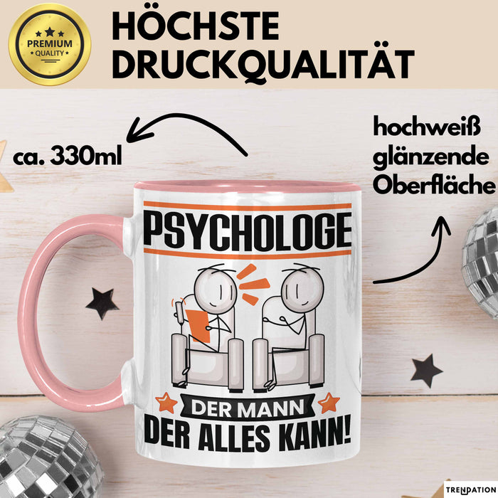Psychologe Tasse Geschenk für Psychologe Der Mann Der Alles Kann Geschenkidee zum Geburtstag Rosa Trendation
