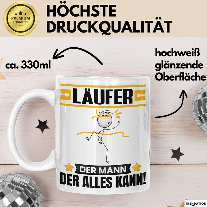 Läufer Tasse Geschenk für Läufer Der Mann Der Alles Kann Geschenkidee zum Geburtstag Weiß Trendation