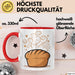 Brotbäcker Tasse Geschenkidee für Teigknet Fan Rot Trendation