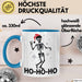 Skelett Weihnachten Geschenk Tasse Weihnachliches Skelett Grafik Geschenkidee Totenkopf Fans Tattoo Blau Trendation