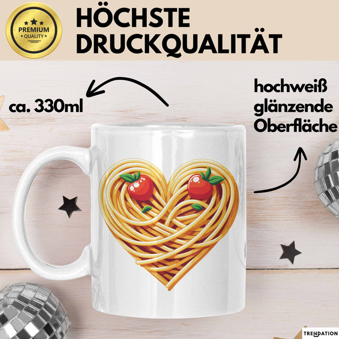 Spaghetti Tasse Für Frauen Und Männer Spaghetti-Liebhaber Herz Weiß Trendation