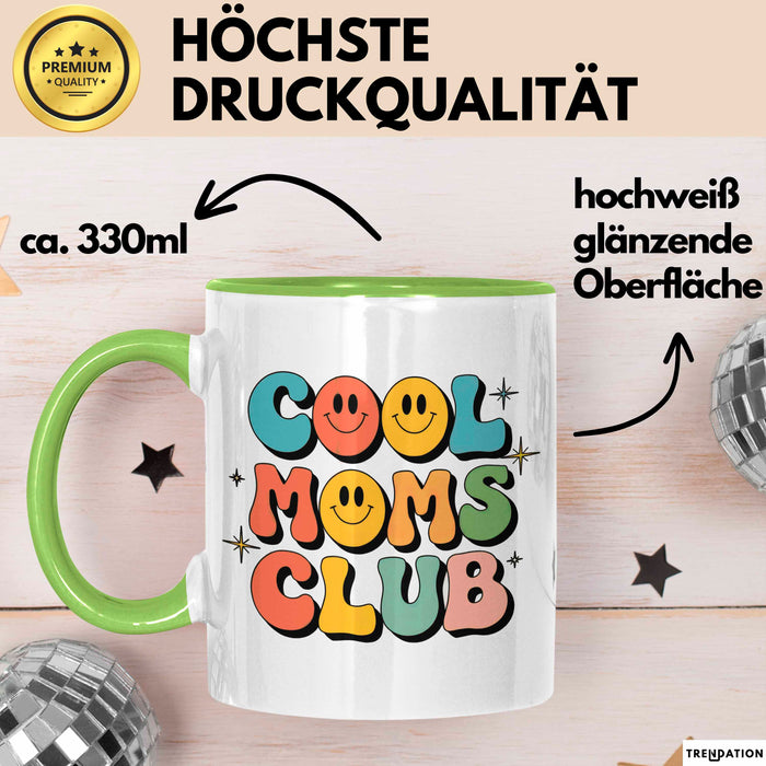 Mama Muttertag Tasse Becher Geschenk Lustige Geschenkidee Spruch Cooler Moms Club Grün Trendation