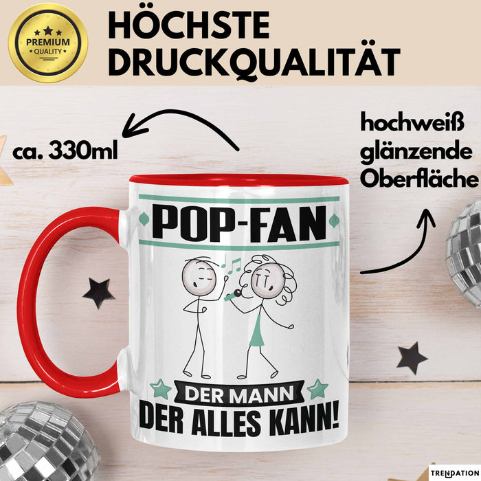 Pop-Fan Tasse Geschenk für Pop-Fan Der Mann Der Alles Kann Geschenkidee zum Geburtstag Rot Trendation