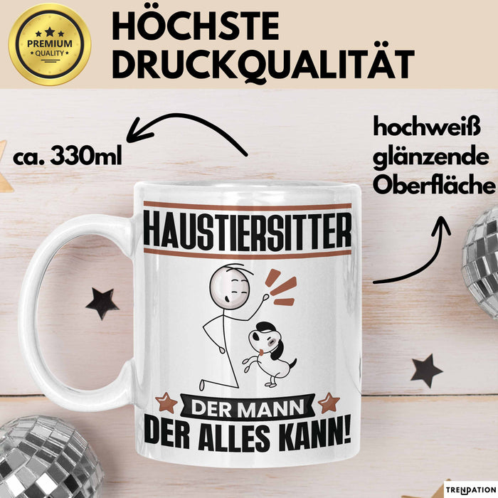Haustiersitter Tasse Geschenk für Haustiersitter Der Mann Der Alles Kann Geschenkidee zum Geburtstag Weiß Trendation