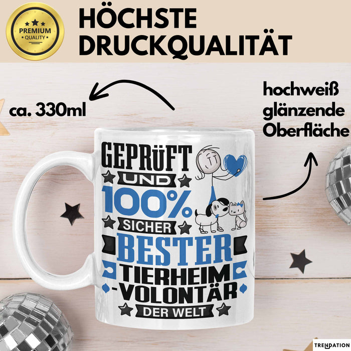 Tierheimvolontär Geschenk Lustiger Spruch für Tierheimvolontär Geschenkidee Bester Tierheimvolontär Der Welt Weiß Trendation