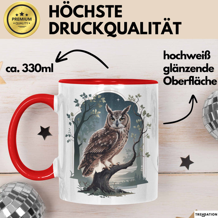 Vogelbeobachter Tasse Geschenkidee für Vogel Enthusiasten Rot Trendation