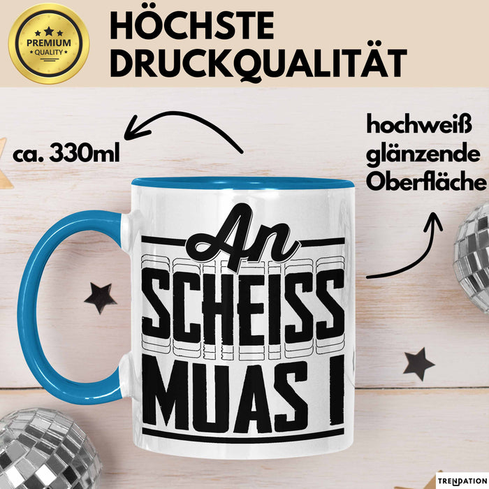 Bayern Tasse Geschenk Witz Bayer Boarisch Witz Spruch Kaffee-Tasse Geschenkidee Blau Trendation