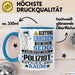 Polizist Geschenk Tasse Lustiger Spruch Erheben Sie Sich Der Polizist Betritt den Raum Blau Trendation