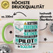 Pilot Geschenk Tasse Lustiger Spruch Erheben Sie Sich Der Pilot Betritt den Raum Grün Trendation