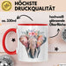 Elefant Tier Blumen Tasse Geschenk Lustige Geschenkidee Spruch Rot Trendation