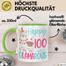 100er Geburtstag Tasse Geschenk Happy 100 And Glamarous Llama Alpaka Liebhaber Geschenkidee zum Geburtstag Grün Trendation