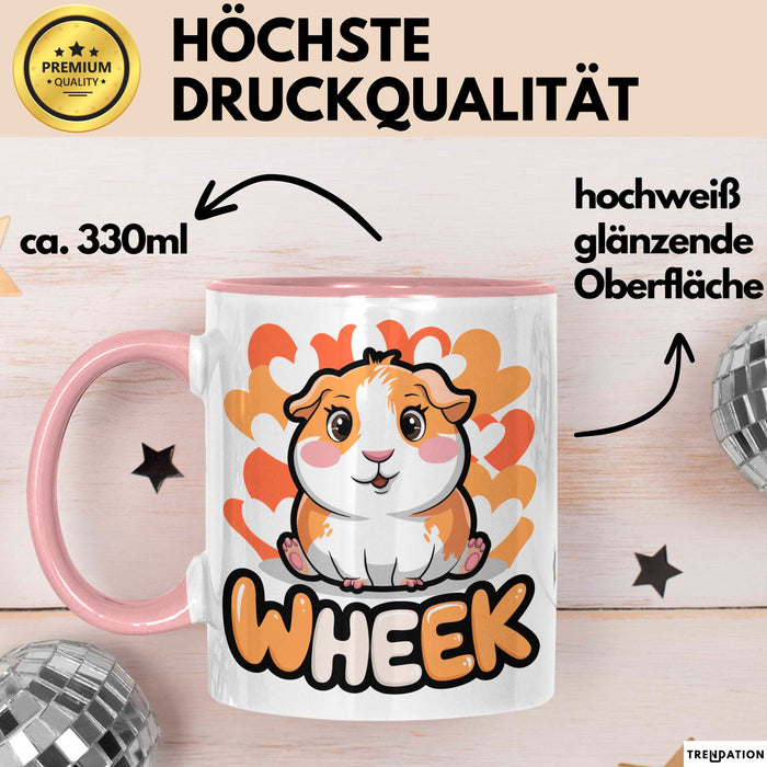 Meerschweinchen Tierliebhaber Tasse Geschenk Lustige Geschenkidee Spruch Wheek Rosa Trendation
