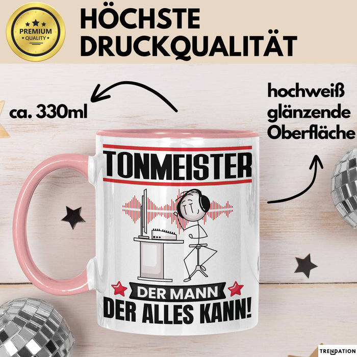 Tonmeister Tasse Geschenk für Tonmeister Der Mann Der Alles Kann Geschenkidee zum Geburtstag Rosa Trendation