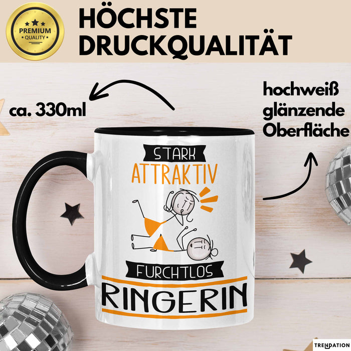 Ringerin Tasse Geschenk Becher Stark Attraktiv Furchtlos Ringerin Lustige Geschenkidee Trendation