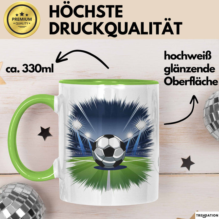 Fußballspieler Tasse Geschenkidee für Fußballliebhaber Grün Trendation