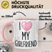 Valentinstag Tasse "I Love My Hot Girlfriend" Geschenk für Freundin Rosa Trendation