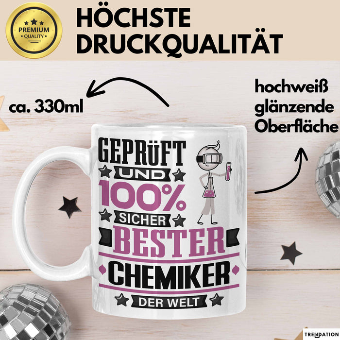 Chemiker Geschenk Lustiger Spruch für Chemiker Geschenkidee Bester Chemiker Der Welt Weiß Trendation