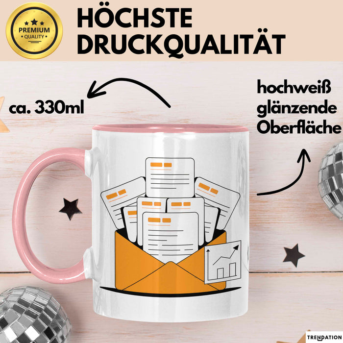 E Mail Marketer Tasse Geschenk Lustige Geschenkidee Spruch Für Inbox Strategen Rosa Trendation