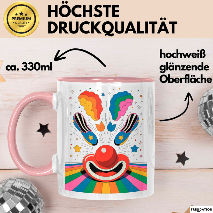 Clown Tasse Geschenk Lustige Geschenkidee Spruch Für Zirkus Humor Liebhaber Rosa Trendation