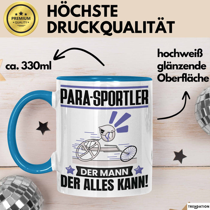 Para-Sportler Tasse Geschenk für Para-Sportler Der Mann Der Alles Kann Geschenkidee zum Geburtstag Blau Trendation