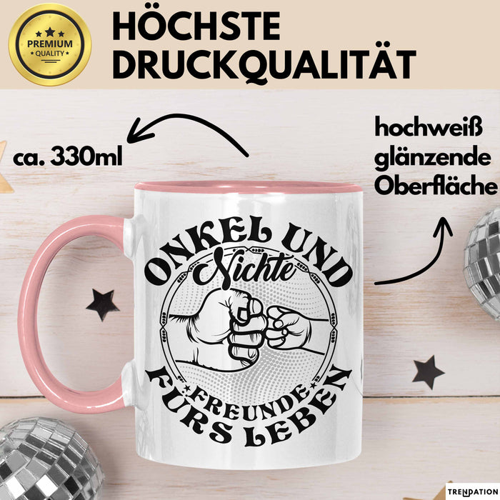 Onkel Und Nichte Geschenke Partner Tasse Faust Geschenkidee für Nichte Onkel von Nichte Rosa Trendation