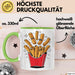 Fast Food Fan Tasse Geschenkidee Burger und Pommes Liebhaber Grün Trendation
