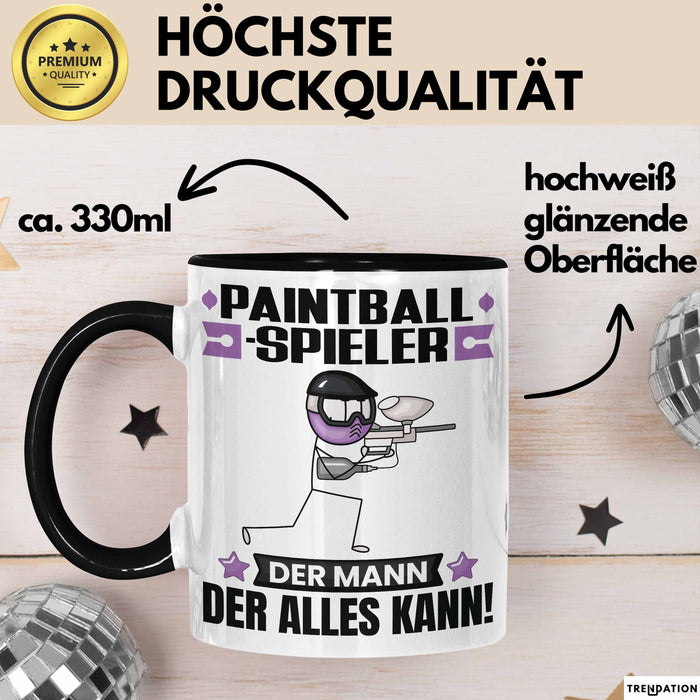Paintballspieler Tasse Geschenk für Paintballspieler Der Mann Der Alles Kann Geschenkidee zum Geburtstag Schwarz Trendation