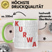 Kurwa Tasse Polen Polska Kaffee-Becher Grün Trendation