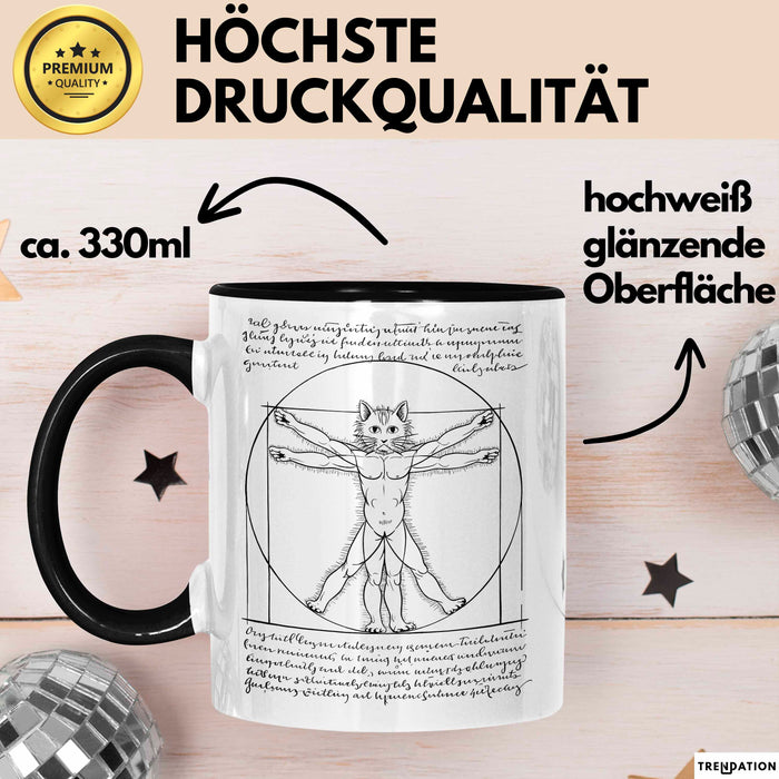 Katzen Tierliebhaber Tasse Geschenk Lustige Geschenkidee Spruch Schwarz Trendation
