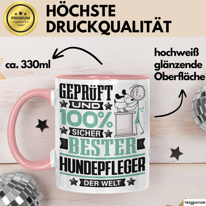 Hundepfleger Geschenk Lustiger Spruch für Hundepfleger Geschenkidee Bester Hundepfleger Der Welt Rosa Trendation