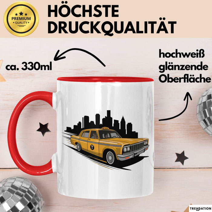 Taxifahrer Tasse Geschenkidee Berufskraftfahrer Lustiger Geschenkidee Lustig Rot Trendation