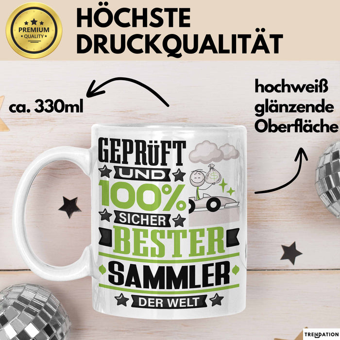 Sammler Geschenk Lustiger Spruch für Sammler Geschenkidee Bester Sammler Der Welt Weiß Trendation