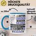 Gleitschirmlehrer Geschenk Tasse Lustiger Spruch Erheben Sie Sich Der Gleitschirmlehrer Betritt den Raum Blau Trendation