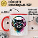 Waschbär Tierliebhaber Musik Kopfhörer Tasse Geschenk Lustige Geschenkidee Spruch Rot Trendation