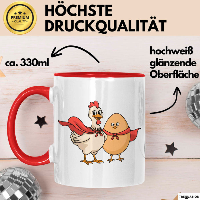 Hühnerbauer Tasse Geschenkidee Geflügel Enthusiast Geschenkidee Lustig Rot Trendation
