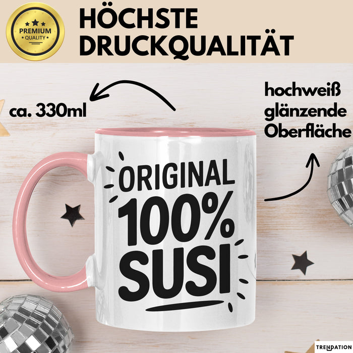 Susi Tasse Geschenk Original 100% Susi Geschenkidee Geburtstag Rosa Trendation