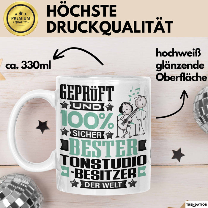 Tonstudio-Besitzer Geschenk Lustiger Spruch für Tonstudio-Besitzer Geschenkidee Bester Tonstudio-Besitzer Der Welt Weiß Trendation