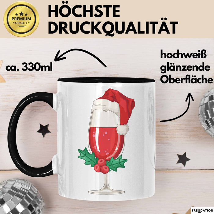 Weihnachten Weinglas Tasse Geschenk Weihnachtliche Grafik Kaffee-Becher Trendation