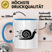 Schnelle Schnecke Tasse Geschenk Lustige Geschenkidee Spruch Blau Trendation