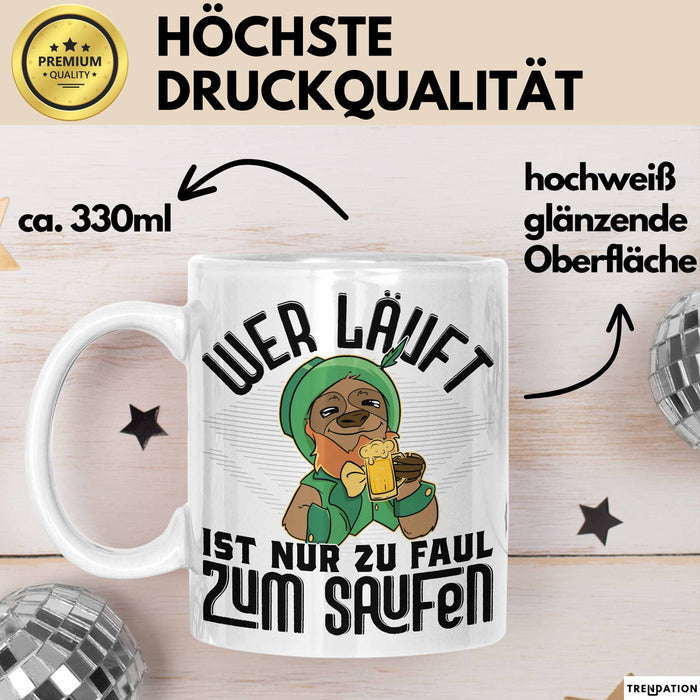 Wandern Tasse Geschenk für Wanderer Männer Geschenkidee Wer Läuft Ist Nur Zu Faul Zum Wandern Berge Wandern Weiß Trendation