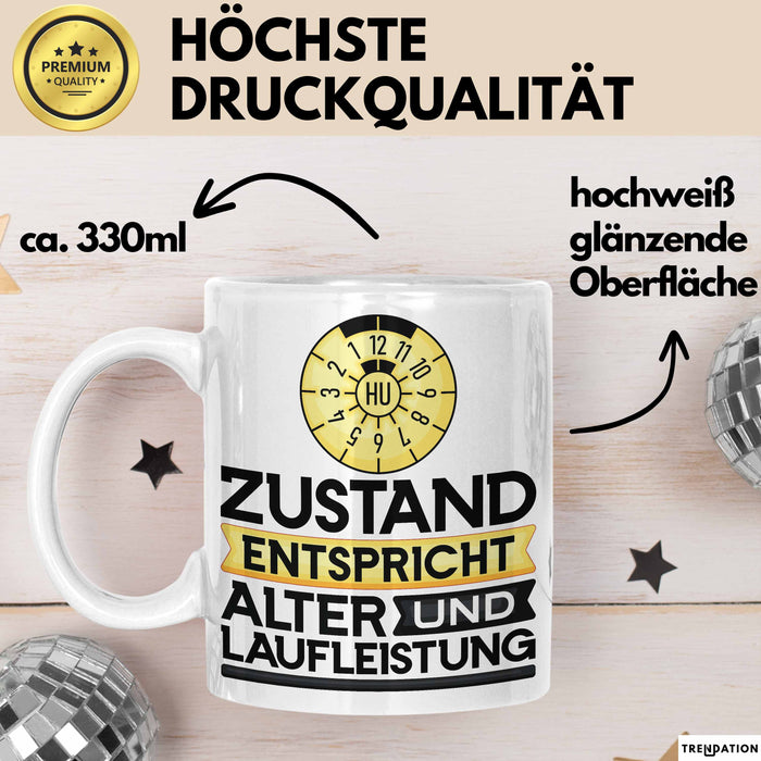 TÜV Alter Tasse Geschenk Lustiger Spruch Geburtstag Humor Weiß Trendation