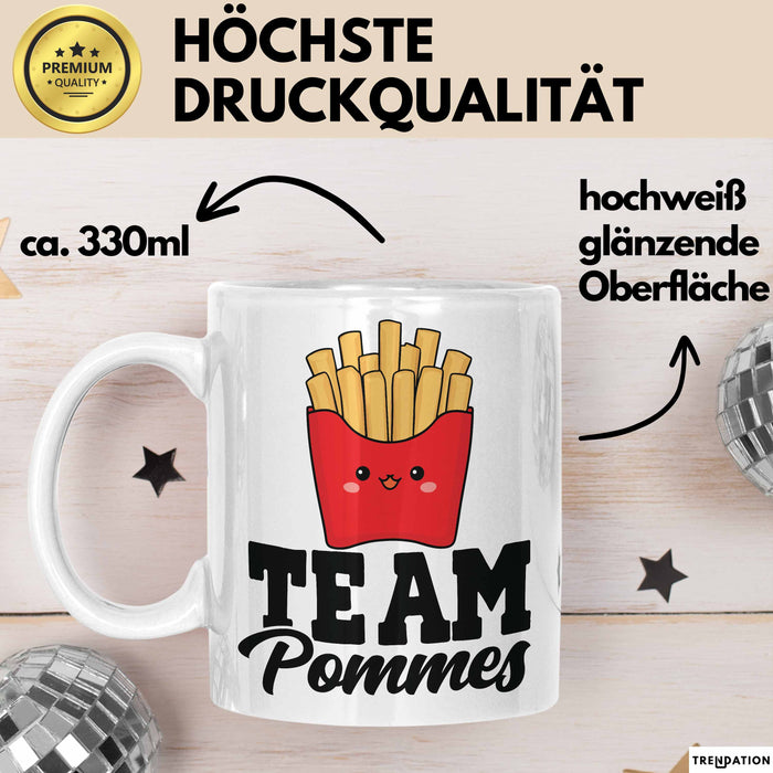 French Fries Tasse Pommes Frites Team Fritten Fans Weiß Trendation